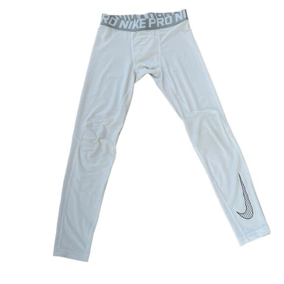 Nike Pro Leggings White Youth Medium - Picture 1 of 5